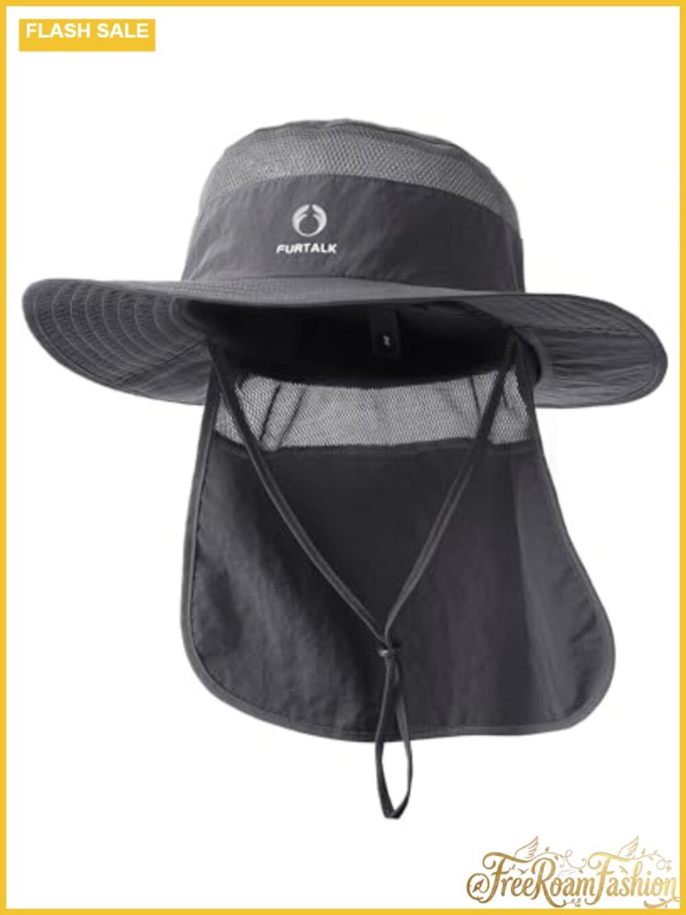 Men's Women's Sun Hat Nylon Wide Brim Neck Flap UPF Protection Fishing
